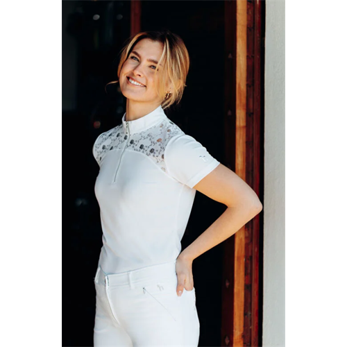 Dámské závodní triko Horze Kaitlin, bílé - vel. 38 Triko dámské Horze Kaitlin, bílé, vel. 38