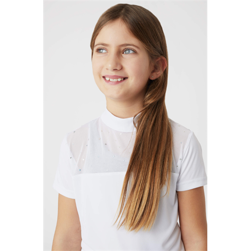 Dětské závodní triko Horze Kaya, SS 26, bílé - vel. 134/140 Dětské závodní triko Horze Kaya SS 26, bílé, 134/140