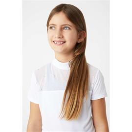 Dětské závodní triko Horze Kaya, SS 26, bílé