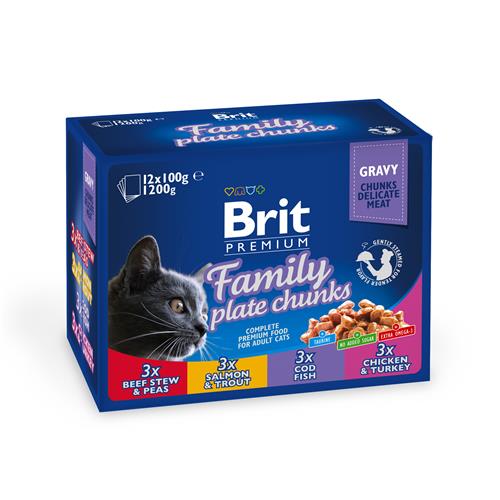 Brit Premium Cat Pouch Family Plate 12×100 g Brit Premium Cat Pouch Family Plate 12×100 g