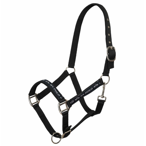 Nylonová ohlávka HV Polo Nena, černá - vel. Cob Ohlávka HV Polo Nena, černá, Cob