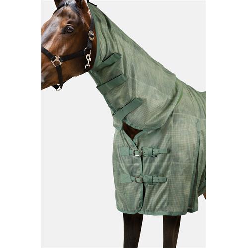 Deka proti hmyzu Horze Defender SS 26, s krkem, zelená - vel. 165/215 cm Deka síťovaná Horze Defender s krkem, SS 26, zelená, 165 cm