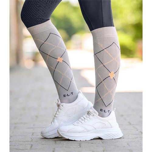 Jezdecké podkolenky ELT Argyle, SS 26, šedé - vel. 43-46 Podkolenky ELT Argyle SS 26, šedé, vel. 43-46