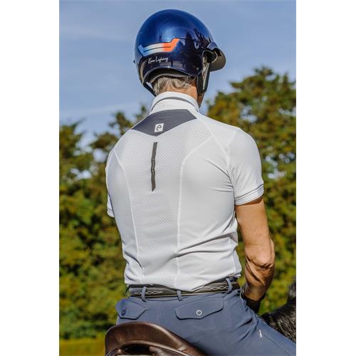 Pánské závodní triko Equitheme Polo Chris, SS 26, bílé - vel. 2XL Pánské triko Equithéme Polo Chris SS 26, bílé, vel. 2XL