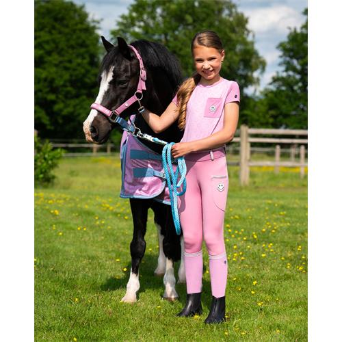 Ohlávka QHP Roslynn, SS 26, růžová se smajlíky - vel. Pony Ohlávka QHP Rosalynn SS 26, smajlíci, vel. Pony