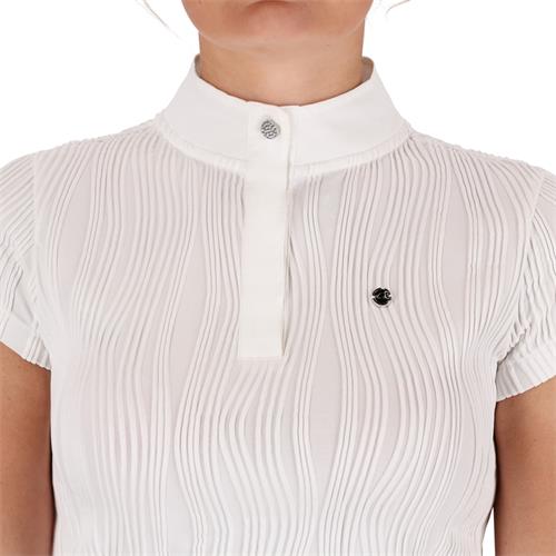 Dámské závodní triko QHP Kynlee, SS 26, bílé - vel. 42 Dámské závodní triko QHP Kynlee SS 26, bílé, vel. 42