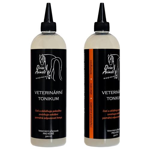 Veterinární tonikum na pokožku Divine Animals, 500 ml - Před expirací nebo datem minimální trvanlivosti Veterinární tonikum na pokožku Divine Animals, 500 ml