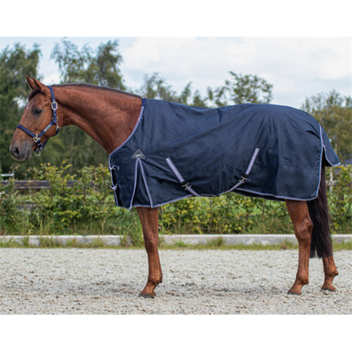 Nepromokavá deka QHP Luxury s fleecem, modrá - vel. 155 cm Deka neprom. QHP Luxury s fleecem, 155 cm