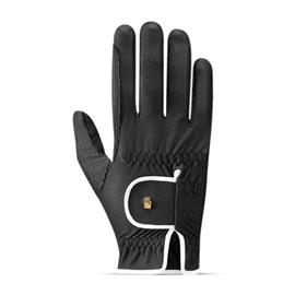 Jezdecké rukavice Roeckl Lona, černo-bílé