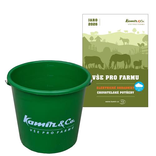Kbelík Kamír 5l s prospektem Chovatelské potřeby 2026 Kbelík Kamír 5l s prospektem Chovatelské potřeby 2026