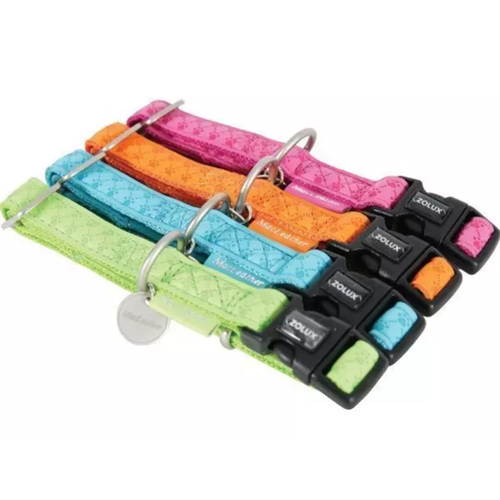 Kožený obojek podložený nylonem Zolux Mac Leather, tyrkysový - 45-68 cm / 2,5 cm Obojek Mac Leather, tyrkysový, 68 cm