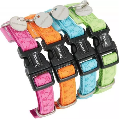 Kožený obojek podložený nylonem Zolux Mac Leather, tyrkysový - 45-68 cm / 2,5 cm Obojek Mac Leather, tyrkysový, 68 cm