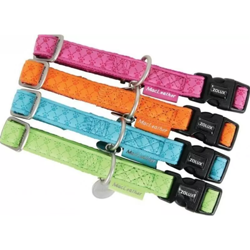 Kožený obojek podložený nylonem Zolux Mac Leather, tyrkysový - 45-68 cm / 2,5 cm Obojek Mac Leather, tyrkysový, 68 cm