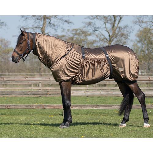 Ekzémová deka QHP s krkem, hnědá - 125/165 cm Deka ekzémová QHP, hnědá, vel. 125/165 cm