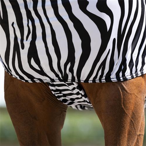Ekzémová deka QHP s krkem, zebra - 135/185 cm Deka ekzémová QHP, zebra, vel. 135/185 cm