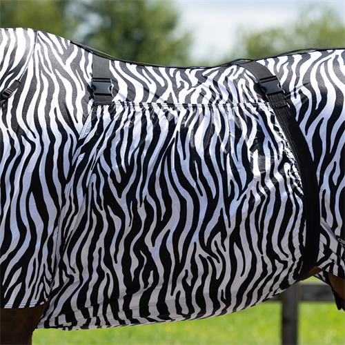 Ekzémová deka QHP s krkem, zebra - 145/195 cm Deka ekzémová QHP, zebra, vel. 145/195 cm