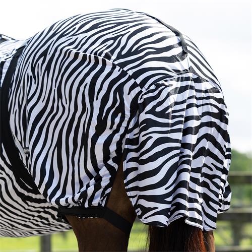 Ekzémová deka QHP s krkem, zebra - 155/205 cm Deka ekzémová QHP, zebra, vel. 155/205 cm