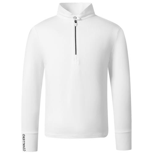 Dětské závodní triko s dlouhým rukávem Covalliero S/S 2025, bílé - vel. 152/158