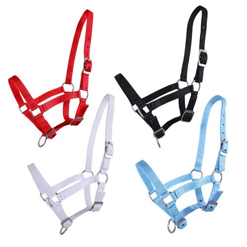 Hříběcí nylonová ohlávka QHP, vel. 04 - různé barvy - černá