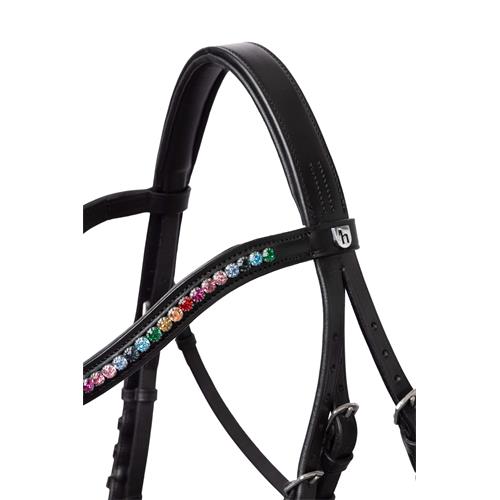 Kožená uzdečka Horze Rainbow Dash, černá - vel. Pony Uzdečka Horze Rainbow Dash, černá