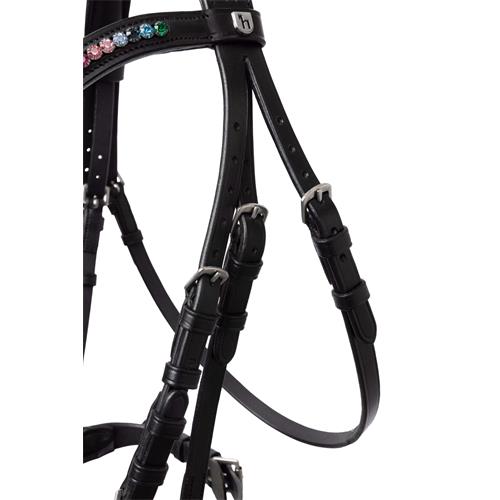 Kožená uzdečka Horze Rainbow Dash, černá - vel. Pony Uzdečka Horze Rainbow Dash, černá