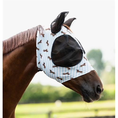 Elastická maska proti hmyzu QHP Stable Buddy, SS 26, s jezevčíky - vel. Pony Maska proti hmyzu elastická QHP, Stable Buddy SS 26, vel. Pony