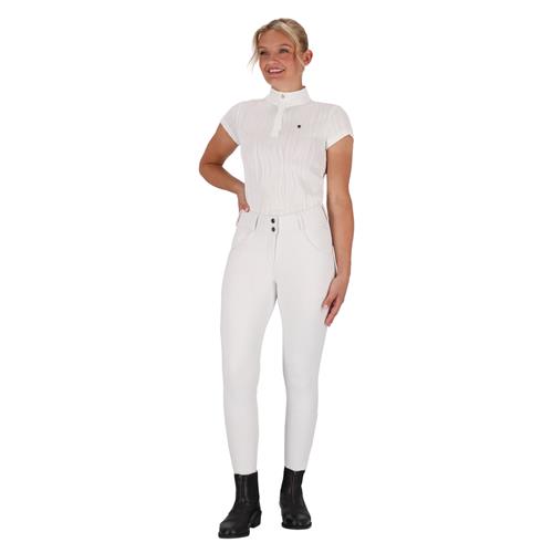 Dámské závodní triko QHP Kynlee, SS 26, bílé - vel. 38 Dámské závodní triko QHP Kynlee SS 26, bílé, vel. 38