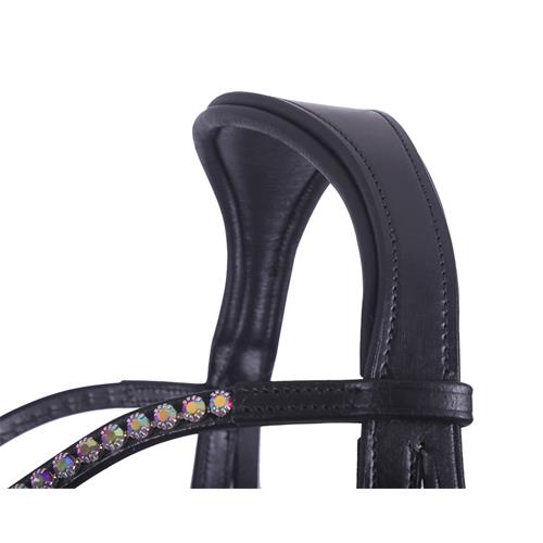 Kožená bezudidlová uzdečka QHP Sunna, černá - vel. Cob Uzdečka bezudidlová QHP Sunna, černá, vel. Cob