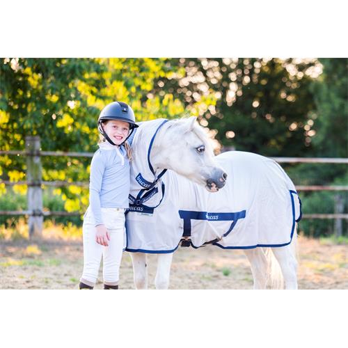 Síťovaná deka proti hmyzu s krkem Bucas Freedom, SS 26, stříbrná - vel. 155 cm Síťová deka Bucas Freedom SS 26, stříbrná, vel. 155