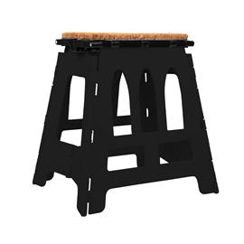 Skládací stolička s rohožkou QHP, černá