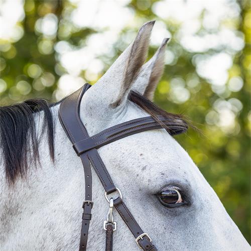 Bezudidlová kožená uzdečka QHP Ceto, černá - vel. Cob Bezudidlová uzdečka Ceto QHP, černá, vel. Cob