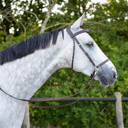 Bezudidlová kožená uzdečka QHP Ceto, černá - vel. Cob Bezudidlová uzdečka Ceto QHP, černá, vel. Cob
