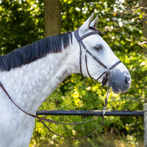 Bezudidlová kožená uzdečka QHP Ceto, černá - vel. Full Bezudidlová uzdečka QHP Ceto, černá, vel. Full