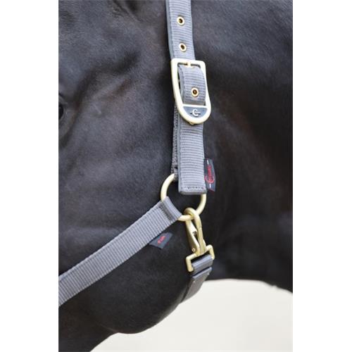 Nylonová ohlávka Covalliero Classy, šedá - vel. Cob Ohlávka Covalliero Classy, šedá, Cob