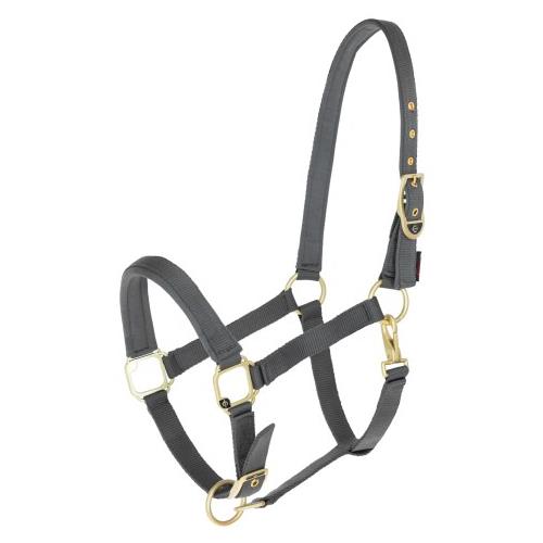 Nylonová ohlávka Covalliero Classy, šedá - vel. Cob