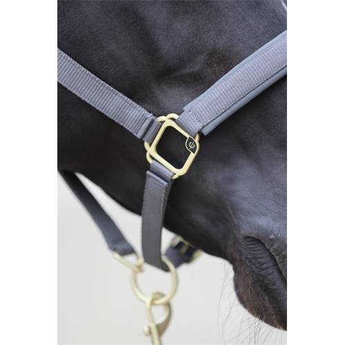 Nylonová ohlávka Covalliero Classy, šedá - vel. Cob Ohlávka Covalliero Classy, šedá, Cob