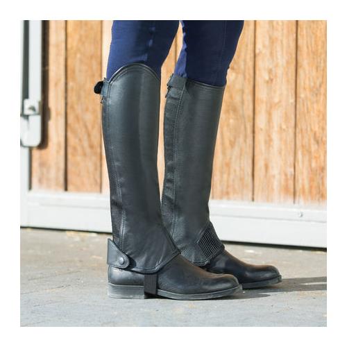 Kožené minichaps Horze Spirit, černé / hnědé - černé, vel. XS