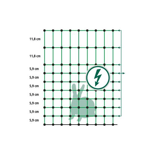 Síť pro králíky 65 cm, jednoduchá špička - vodivá, 12 m Síť pro králíky 65 cm, jednoduchá špička - vodivá, 12 m