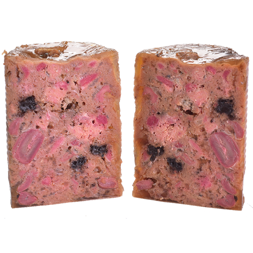 Carnilove Wild konzerva pro psy Meat Salmon & Turkey, 400g Konzerva pro psy Carnilove losos a krocan, 400 g - obsah konzervy.