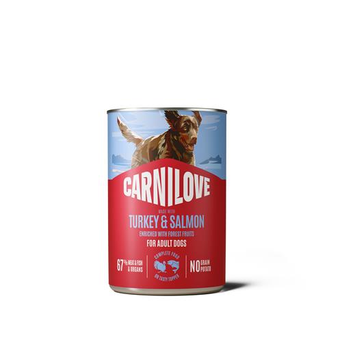 Carnilove Wild konzerva pro psy Meat Salmon & Turkey, 400g Konzerva pro psy Carnilove, losos&krocan, 400 g