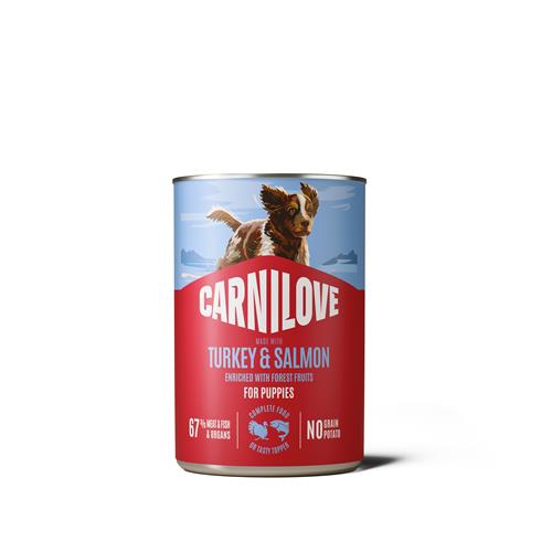 Carnilove Wilde konzerva pro štěňata Meat Salmon & Turkey Puppies, 400g Konzerva pro štěně Carnilove, losos&krůta, 400 g