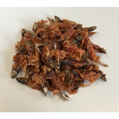 Rybičky omotané kuřecím masem 6 cm 250 g Rybičky omotané kuřecím masem 6 cm 250 g