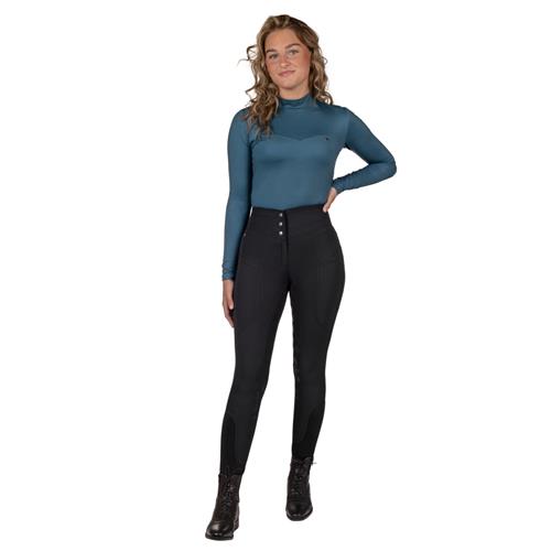 Dámské rajtky QHP Micah S/S 2025, černé - vel. 40 Dámské rajtky s gripem Micah QHP SS 2025, černé, 40