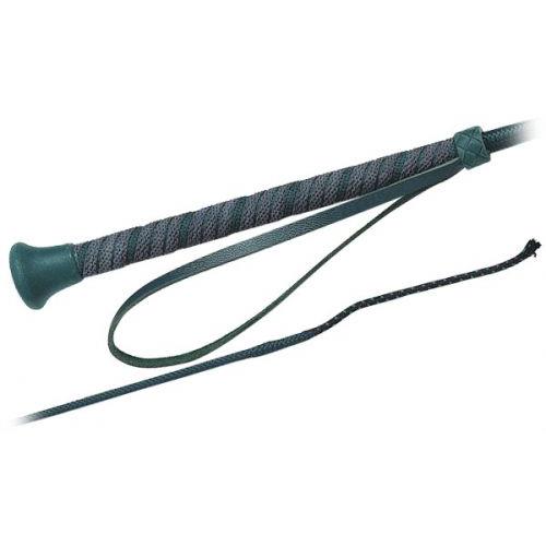 Bič jezdecký FLECK, nylon, tmavě zelený, 80 cm
