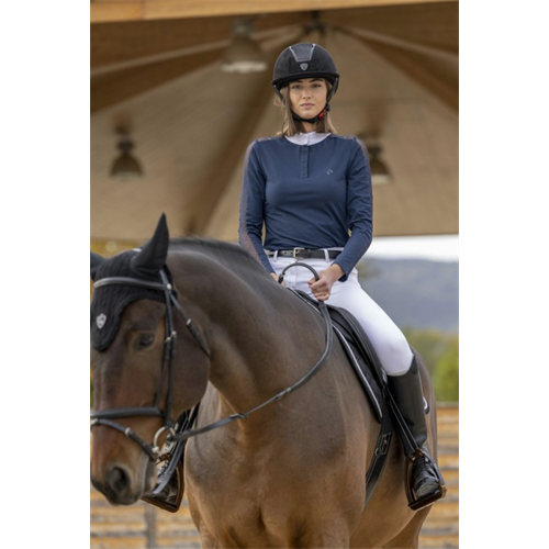 Dámské závodní triko Equitheme Pekin s dlouhým rukávem, modré - vel. L Triko Equitheme Pekin, dl. rukáv, modré, L