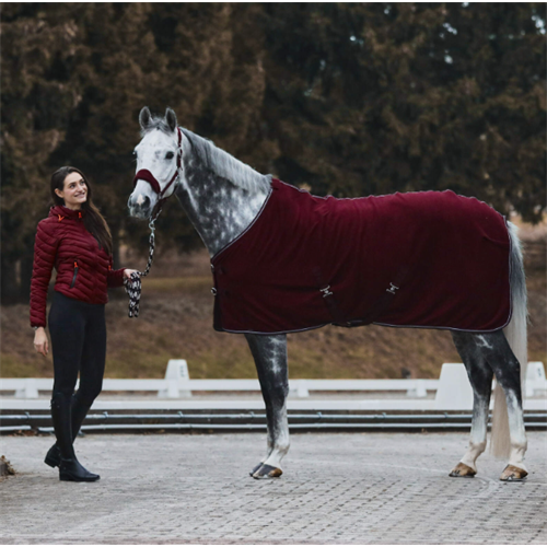 Odpocovací deka Horze Kiel, vínová - 125 cm