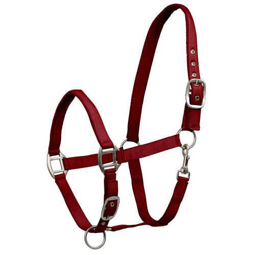 Nylonová ohlávka ELT Satin, 2 x podložená, 2x stavitelná, vínová - vel. Cob