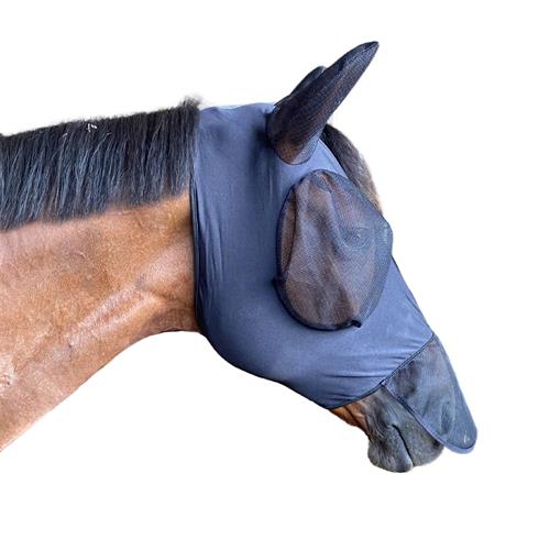 Elastická maska pro koně Harrys Horse Slimfit, černá - vel. M - cob Elastická maska Skinfit Harrys Horse, černá se zipem, vel. M