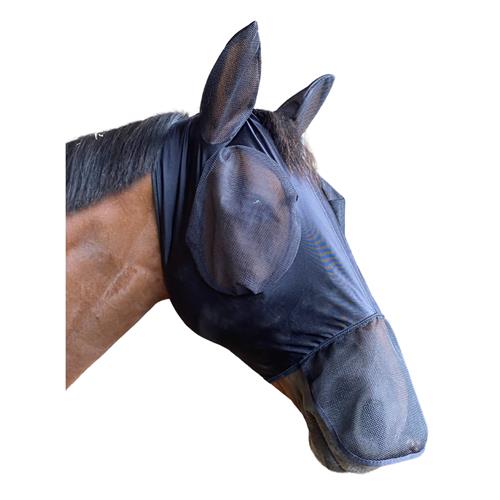 Elastická maska pro koně Harrys Horse Slimfit, černá - vel. M - cob