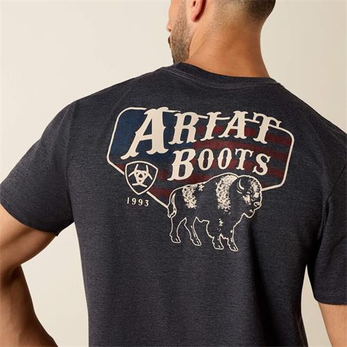 Pánské pracovní triko Ariat American Bison, šedé - vel. L Tričko pracovní pánské Ariat American Bison, šedé, vel. L
